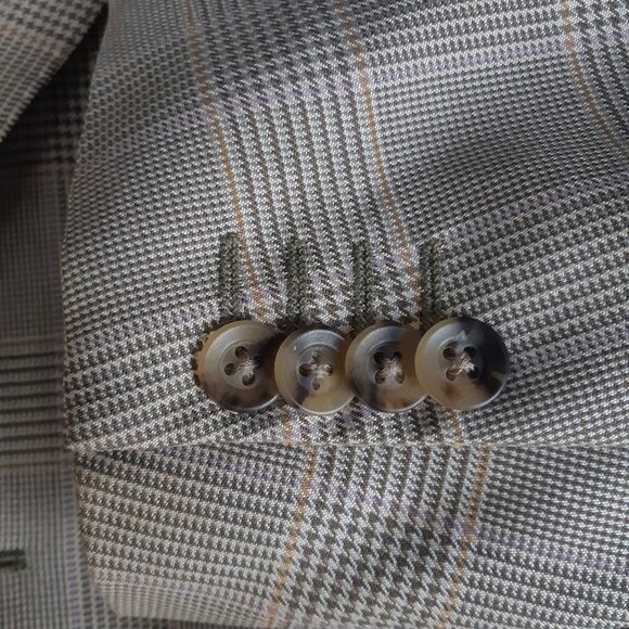 ARNOLD BRANT SZ 40R Plaid Men's Sport Jacket Beige - Picture 7 of 14